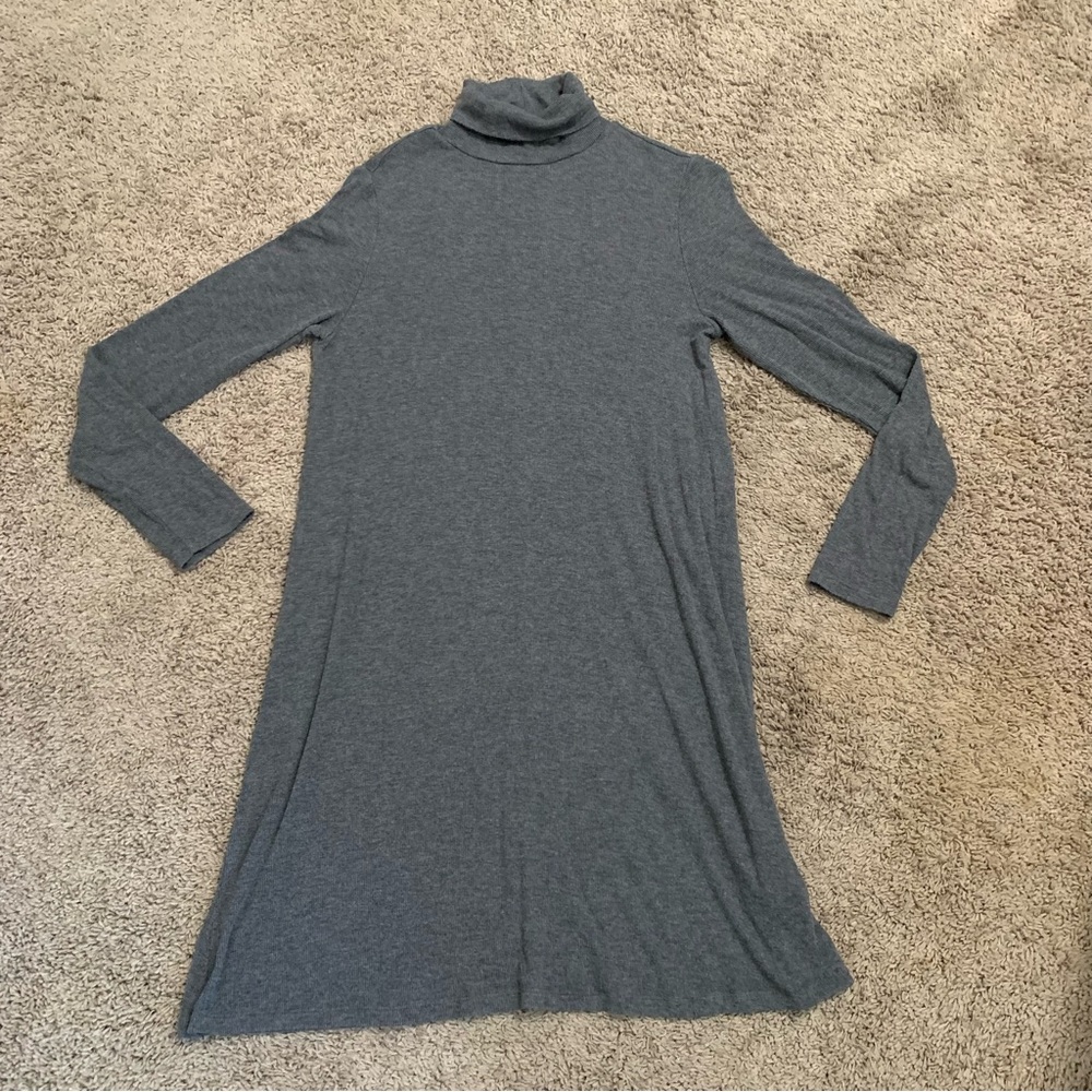 Gap Turtleneck Ribbed Gray Dress Medium